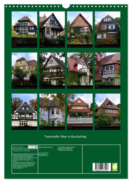 Produktbild: Traumhafte Villen in Buchschlag (Wandkalender 2026 DIN A3 hoch), CALVENDO Monatskalender