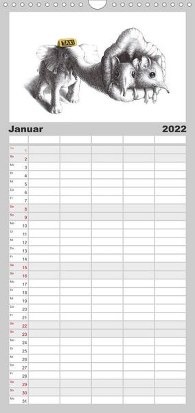 Produktbild: Familienplaner TIERONISCH (Wandkalender 2022 , 21 cm x 45 cm, hoch)
