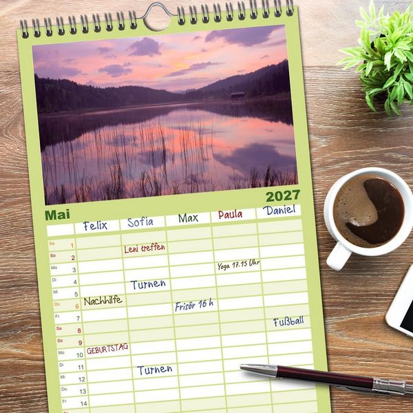 Produktbild: Familienplaner 2027 - MITTENWALD Eine Perle im Oberen Isartal mit 5 Spalten (Wandkalender, 21 x 45 cm) CALVENDO