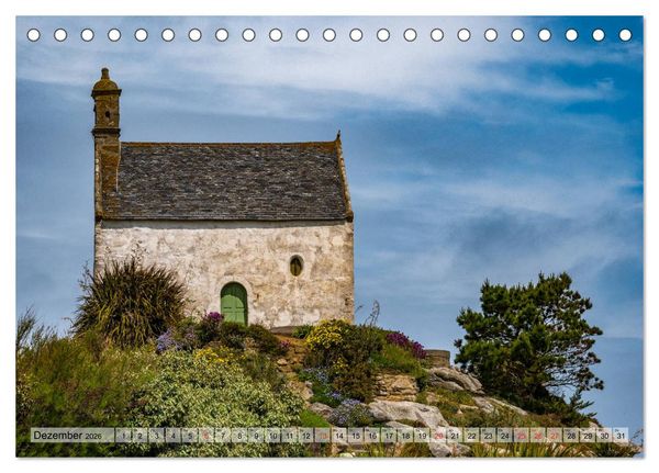 Produktbild: Bretagne - Felsenk&uuml;ste, Sandstr&auml;nde und viel zu sehen (Tischkalender 2026 DIN A5 quer), CALVENDO Monatskalender