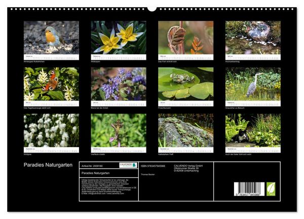 Produktbild: Paradies Naturgarten (hochwertiger Premium Wandkalender 2026 DIN A2 quer), Kunstdruck in Hochglanz