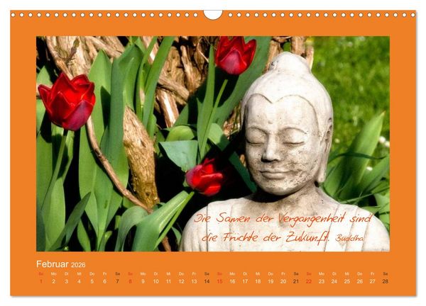 Produktbild: Buddha & Zitate (Wandkalender 2026 DIN A3 quer), CALVENDO Monatskalender
