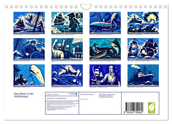 Produktbild: Das Meer in der Weltliteratur (Wandkalender 2026 DIN A4 quer), CALVENDO Monatskalender
