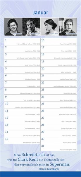Produktbild: Der literarische Geburtstagskalender - Mit Geburtstagskindern und Zitaten