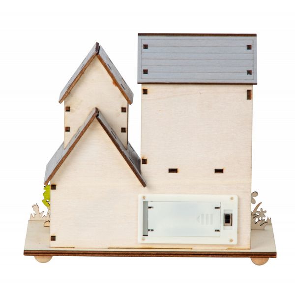 Produktbild: Holz Osterhaus h=17cm b=18cm mit LED Licht