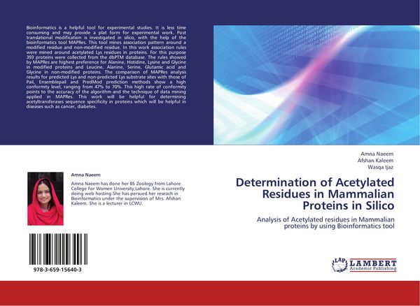 Produktbild: Determination of Acetylated Residues in Mammalian Proteins in Silico
