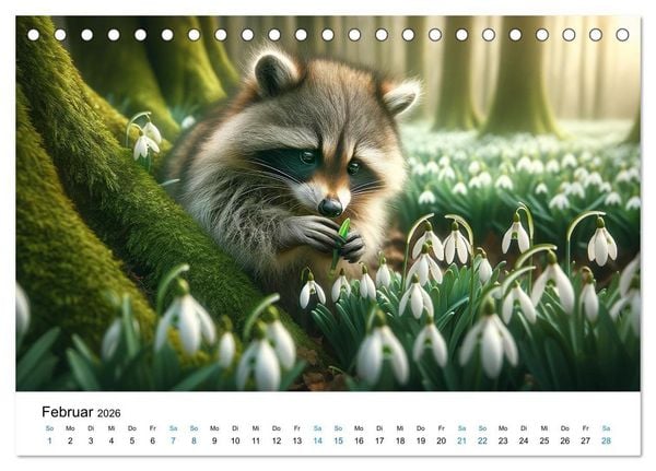 Produktbild: Lustige Waschb&auml;ren (Tischkalender 2026 DIN A5 quer), CALVENDO Monatskalender