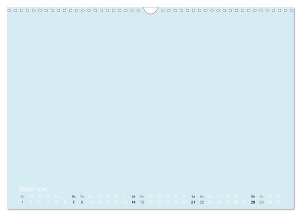 Produktbild: Bastelkalender - hell Blau (Wandkalender 2026 DIN A3 quer), CALVENDO Monatskalender