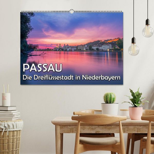 Produktbild: Passau - Die Dreifl&uuml;ssestadt (Wandkalender 2026 DIN A2 quer), CALVENDO Monatskalender