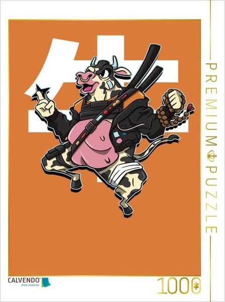 Produktbild: CALVENDO Puzzle Kuh Samurai | 1000 Teile Lege-Gr&ouml;&szlig;e 64x48cm Foto-Puzzle f&uuml;r gl&uuml;ckliche Stunden