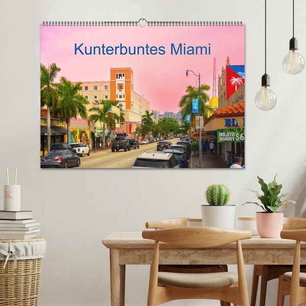 Produktbild: Kunterbuntes Miami (Wandkalender 2026 DIN A2 quer), CALVENDO Monatskalender