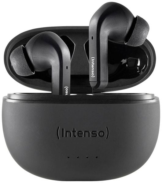 Intenso T300A In Ear Headset Bluetooth® Stereo Schwarz Noise Cancelling Batterieladeanzeige, Headset, Ladecase, Touch-St