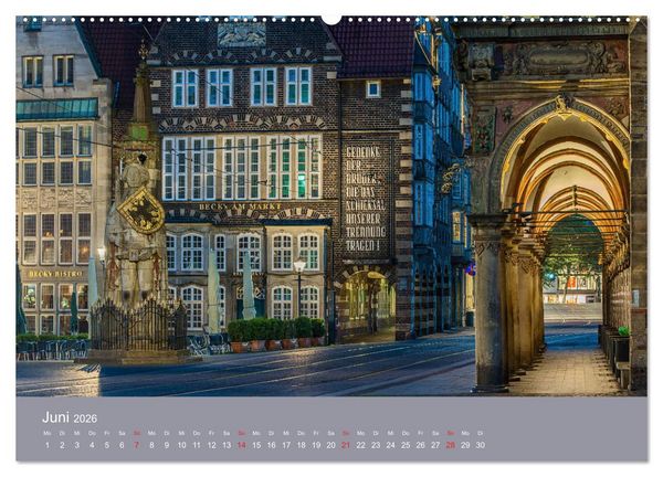 Produktbild: Nachts in Bremen (Wandkalender 2026 DIN A2 quer), CALVENDO Monatskalender