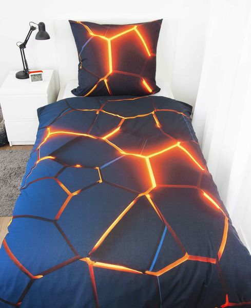 Produktbild: Young Collection 4459268050 - 3D Effekt Bettw&auml;sche , 80x80 cm + 135x200 cm, 100% Baumwolle
