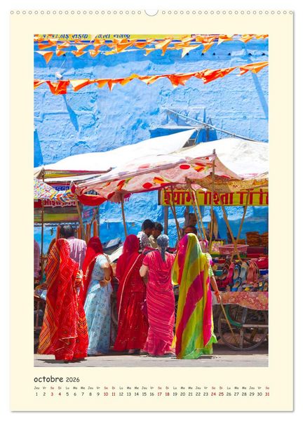 Produktbild: INDE pays aux couleurs &eacute;blouissantes (Calendrier mural 2026 DIN A2 horizontal) calendrier de bureau