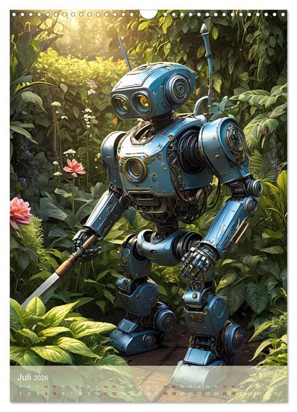 Produktbild: Roboter im Garten - Kleine Helfer (Wandkalender 2026 DIN A3 hoch), CALVENDO Monatskalender