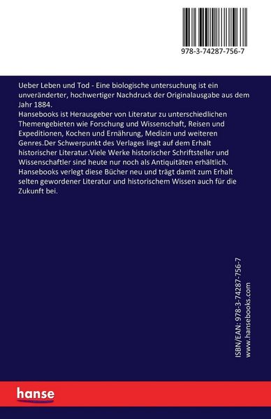Produktbild: Ueber Leben und Tod