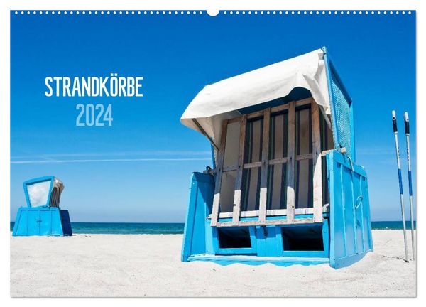 Strandkörbe 2024 (Wandkalender 2024 DIN A2 quer), CALVENDO Monatskalender