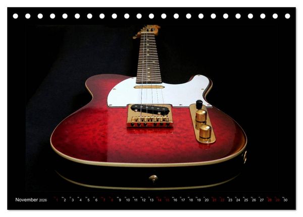 Produktbild: Rockgitarren im Blitzlicht (Tischkalender 2026 DIN A5 quer), CALVENDO Monatskalender