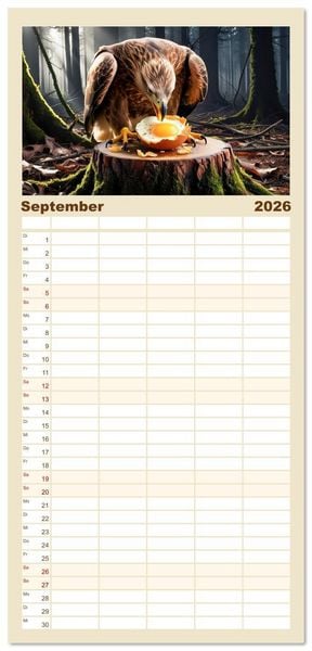 Produktbild: Familienplaner 2026 - Mahlzeit... Wie wir Sie selten sehen! mit 5 Spalten (Wandkalender, 21 x 45 cm) CALVENDO