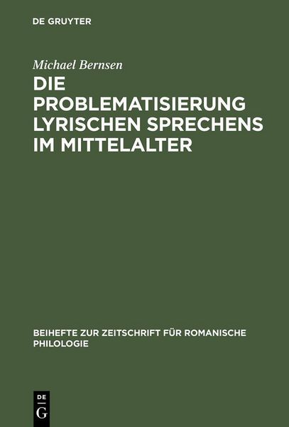 Produktbild: Die Problematisierung lyrischen Sprechens im Mittelalter
