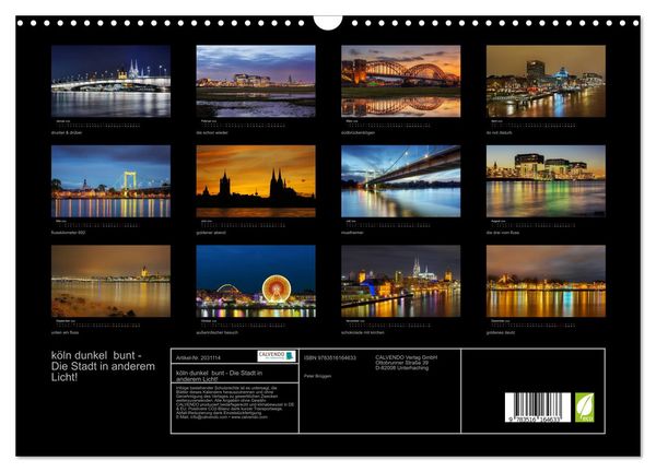 Produktbild: k&ouml;ln dunkel bunt - Die Stadt in anderem Licht! (Wandkalender 2026 DIN A3 quer), CALVENDO Monatskalender