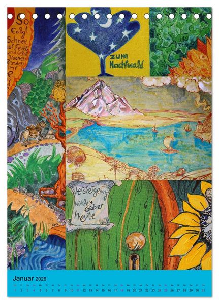 Produktbild: Thilia. Reise durch Mittelerde. Acrylmalerei von Michael Weiler. (Tischkalender 2026 DIN A5 hoch), CALVENDO Monatskalender