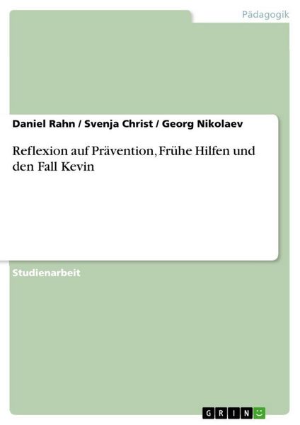 Produktbild: Reflexion auf Pr&auml;vention, Fr&uuml;he Hilfen und den Fall Kevin