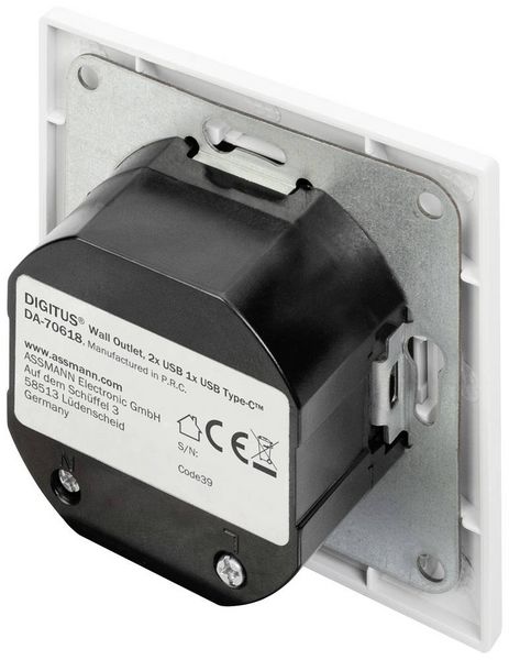 Produktbild: Digitus DA-70618 USB-Ladesteckdose mit USB Wei&szlig;