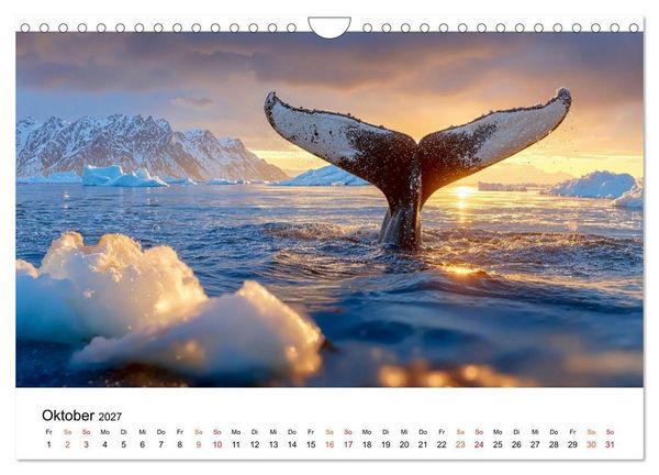 Produktbild: Wale - ein Jahr voller Meer (Wandkalender 2027 DIN A4 quer), CALVENDO Monatskalender