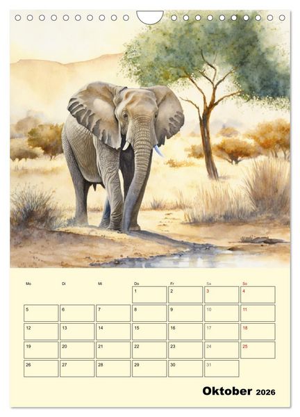 Produktbild: Sch&ouml;ne Aquarelle. Darstellungen von Afrikas Wildtieren (Wandkalender 2026 DIN A4 hoch), CALVENDO Monatskalender