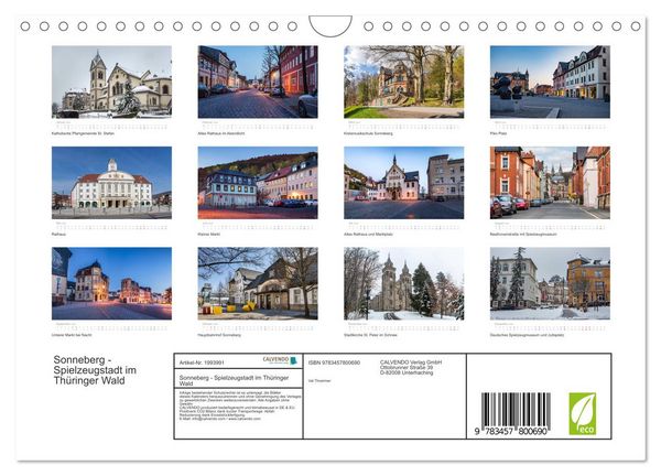 Produktbild: Sonneberg - Spielzeugstadt im Th&uuml;ringer Wald (Wandkalender 2026 DIN A4 quer), CALVENDO Monatskalender