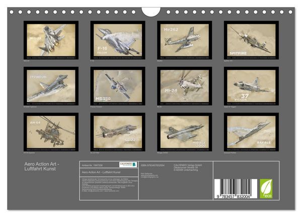 Produktbild: Aero Action Art - Luftfahrt Kunst (Wandkalender 2026 DIN A4 quer), CALVENDO Monatskalender