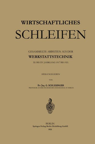 Produktbild: Wirtschaftliches Schleifen