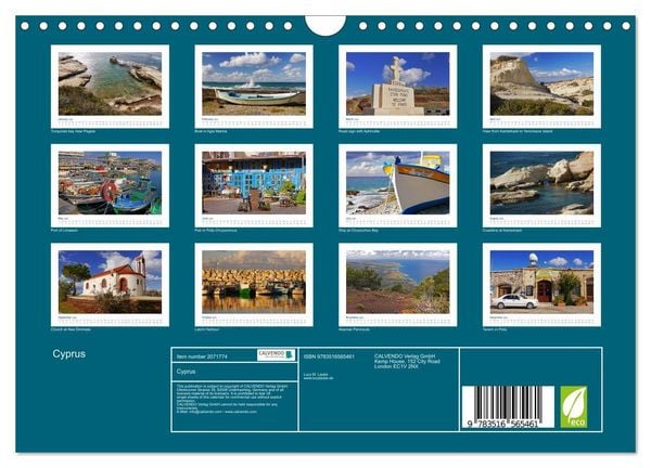 Produktbild: Cyprus (Wall Calendar 2026 DIN A4 landscape), CALVENDO 12 Month Wall Calendar