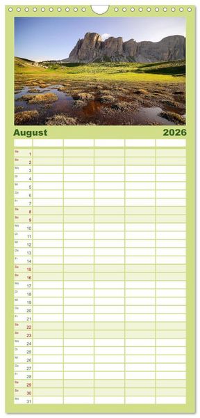 Produktbild: Familienplaner 2026 - S&uuml;dtirol im Jahreslauf mit 5 Spalten (Wandkalender, 21 x 45 cm) CALVENDO