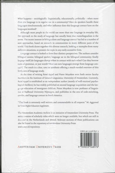 Produktbild: Appel, R: Language Contact and Bilingualism