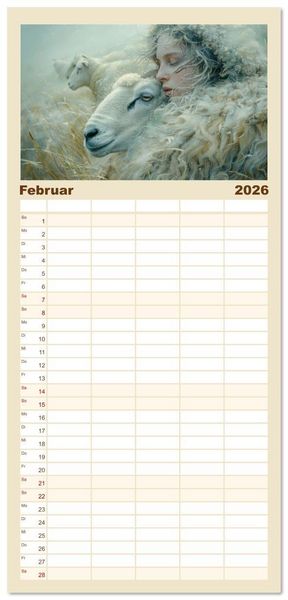 Produktbild: Familienplaner 2026 - Bei den Schafen - Malerische Reise mit 5 Spalten (Wandkalender, 21 x 45 cm) CALVENDO