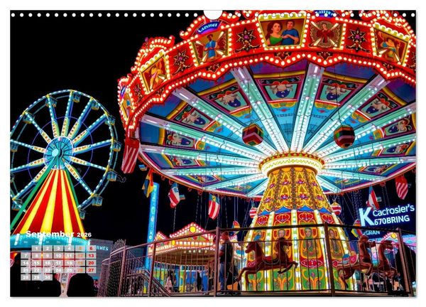 Produktbild: Riesenr&auml;der und Kirmes (Wandkalender 2026 DIN A3 quer), CALVENDO Monatskalender