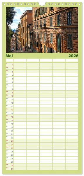 Produktbild: Familienplaner 2026 - Die zeitlose Sch&ouml;nheit von Genua mit 5 Spalten (Wandkalender, 21 x 45 cm) CALVENDO