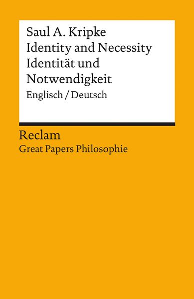 Produktbild: Identity and Necessity / Identit&auml;t und Notwendigkeit