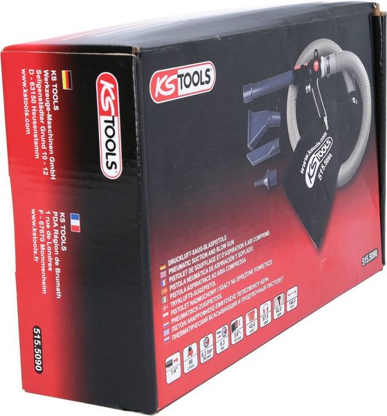 Produktbild: KS Tools 515.5090 Druckluft-Saug-Blaspistole 6.3 bar