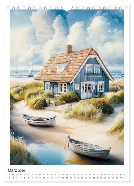 Produktbild: D&auml;nemark - Wellen, Wind, Lebensgef&uuml;hl (Wandkalender 2026 DIN A4 hoch), CALVENDO Monatskalender