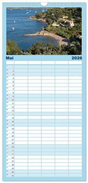 Produktbild: Familienplaner 2026 - C&ocirc;te d&rsquo;Azur - Sehnsuchtsort am Mittelmeer mit 5 Spalten (Wandkalender, 21 x 45 cm) CALVENDO