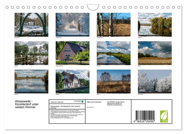 Produktbild: Worpswede - K&uuml;nstlerdorf unter weitem Himmel (Wandkalender 2026 DIN A4 quer), CALVENDO Monatskalender