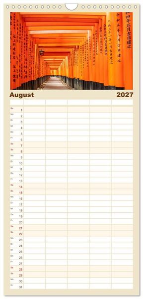 Produktbild: Familienplaner 2027 - Unterwegs in Japan mit 5 Spalten (Wandkalender, 21 x 45 cm) CALVENDO