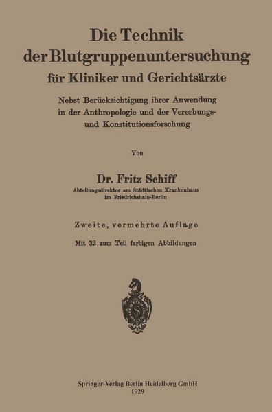 Produktbild: Die Technik der Blutgruppenuntersuchung f&uuml;r Kliniker und Gerichts&auml;rzte