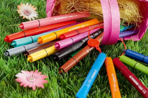 Produktbild: STABILO Filzstift mit Kappenring -   Cappi - 12er Pack - mit 12 verschiedenen Farben