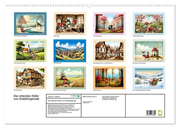 Produktbild: Die rollenden K&auml;fer von Krabblingerode (Wandkalender 2026 DIN A2 quer), CALVENDO Monatskalender