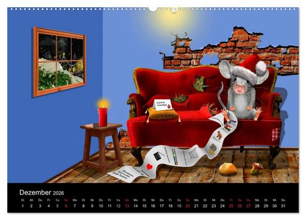 Produktbild: Hier ist die Maus zuhaus' (Wandkalender 2026 DIN A2 quer), CALVENDO Monatskalender